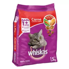 WHISKAS - Whiskas Adultos Alimento para Gatos 1.5 kg Sabor Carne