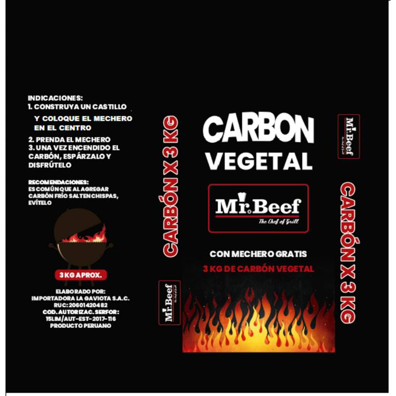 MRBEEF - Carbón Mr. Beef 3Kg