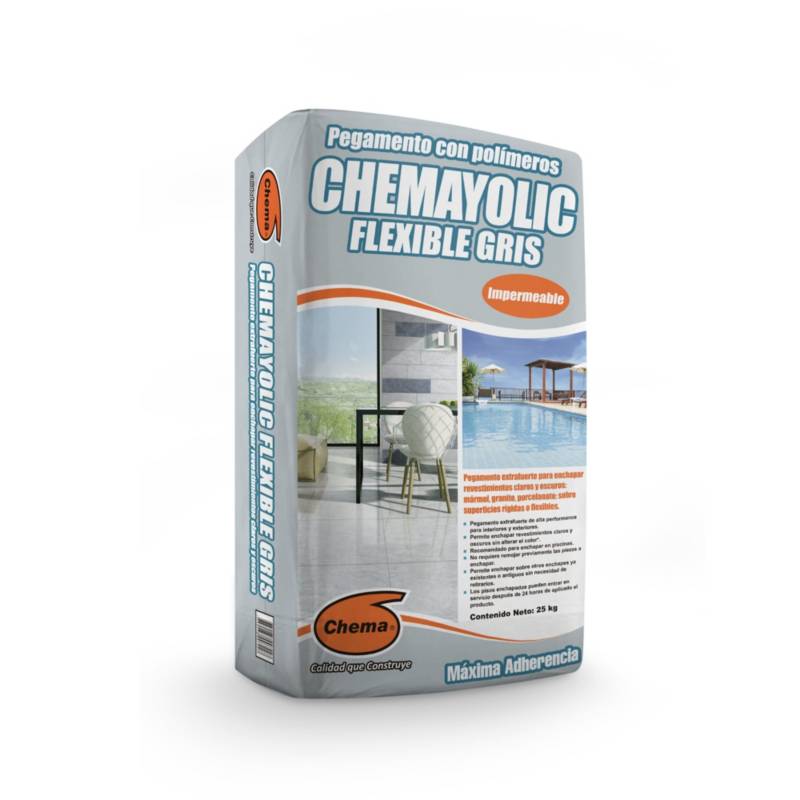 CHEMA - Pegamento con Polímeros Chema Flexible Gris 25kg