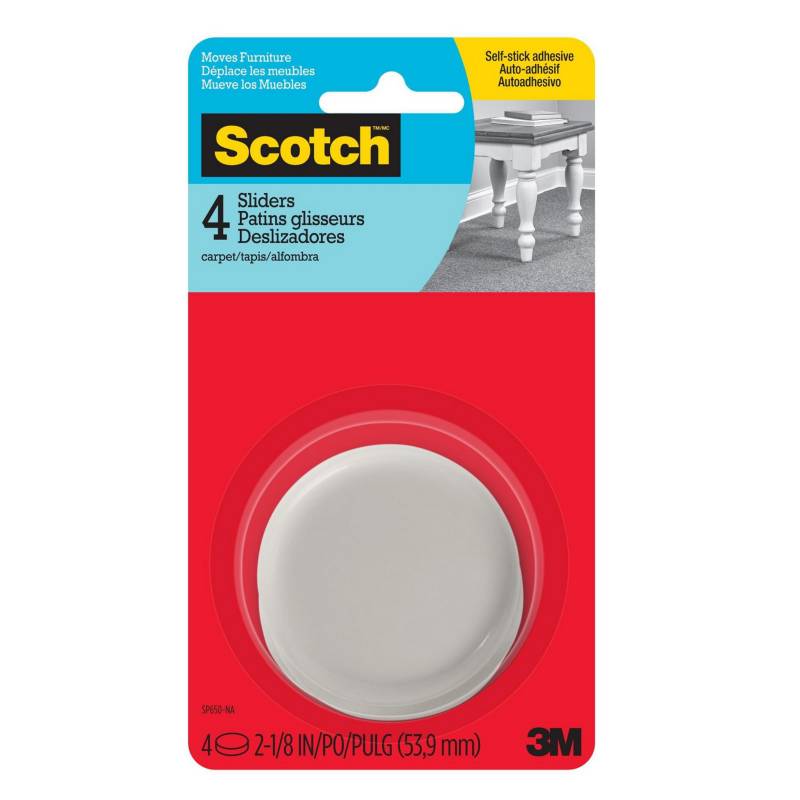 SCOTCH - Pads Deslizadores, Color Gris, 5,3 cm x 4 und