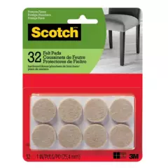 SCOTCH - Pads de Felpa Circulares Beige 2.5x2.5 cm. x 32 unid.