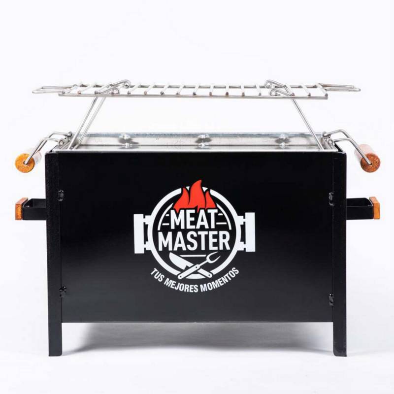 MEAT MASTER - Caja China Meat Master Chica Master Black 53x31x40cm + Parrilla de Varillas Inoxidable