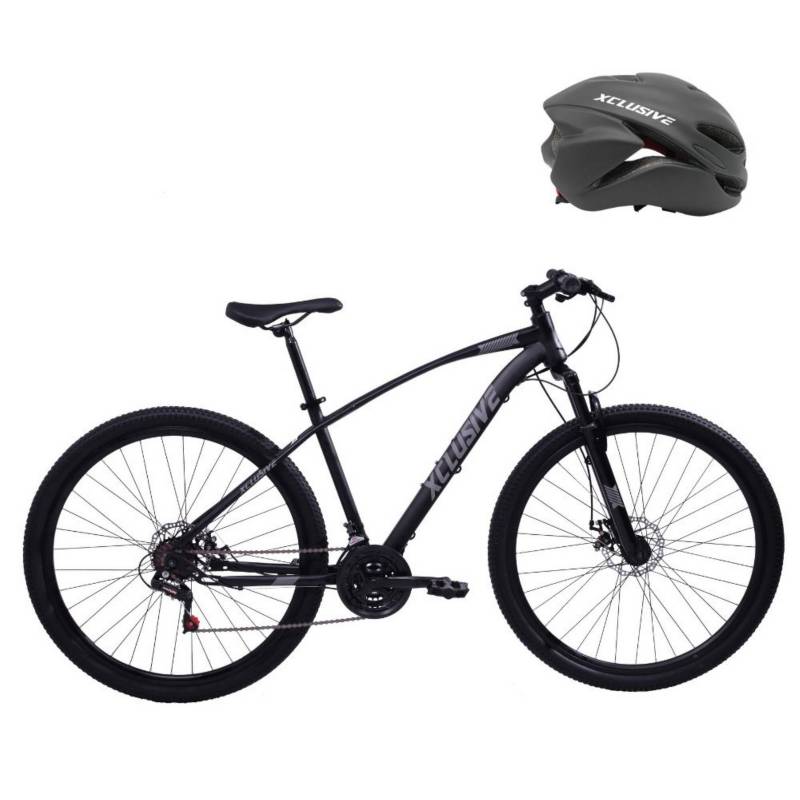 XCLUSIVE - Bicicleta de Acero Xclusive Aro 29 N/G + Cascos Xclusive Mtb Negro M