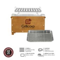GRILLCORP - Caja China Grillcorp sin Mesa 60x32x40cm + Parrilla Pleglable