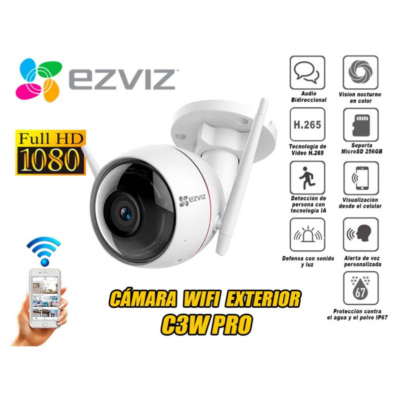 EZVIZ - cámara seguridad Audio Ezviz  inalambrico wifi exterior C3W PRO 1080P