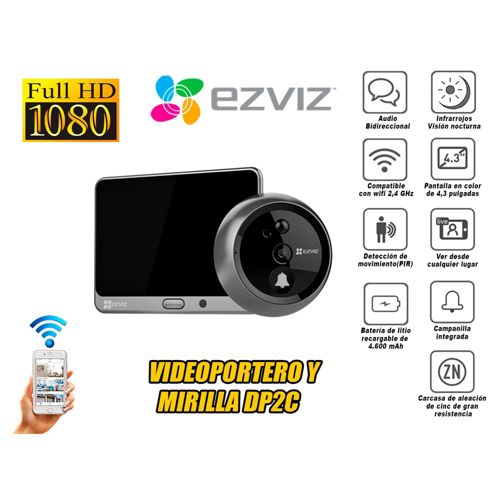 Videoportero EZVIZ DP2C Wireless con Timbre de Mirilla I Oechsle