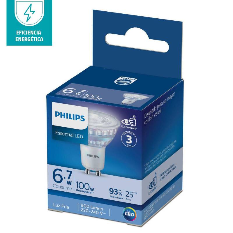 PHILIPS - Dicroica GU10 LED 6.7W 100W Luz Fría