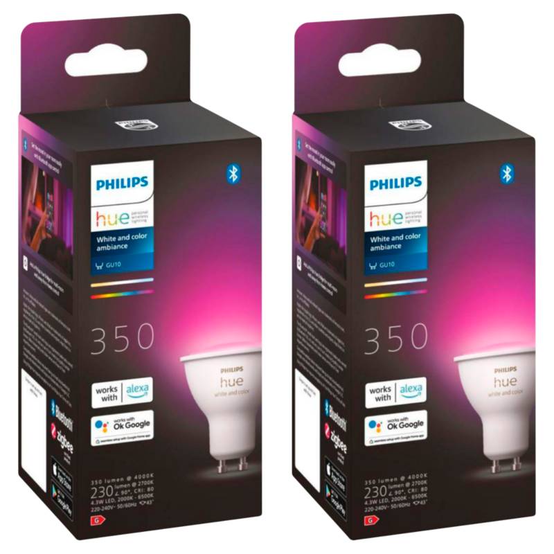 PHILIPS HUE - Pack X2 Hue Didroica LED Gu10 Color