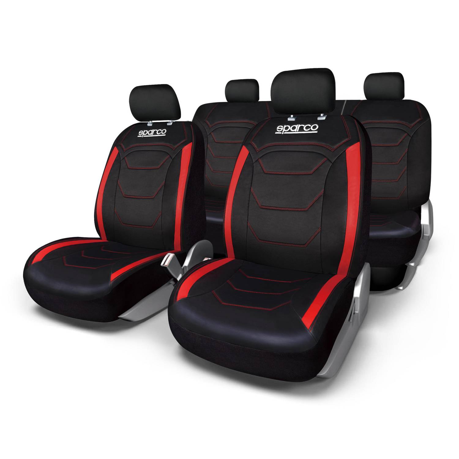 Fundas para asientos de coche en dos tonos (21 colores), Negro y rojo