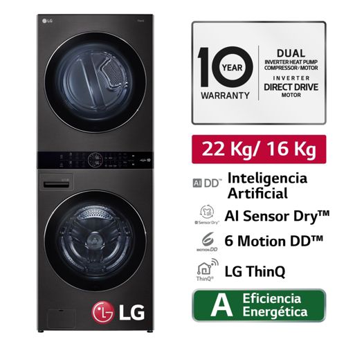 Lavaseca LG WD14BVC2S6C 14/8 Kg Negra