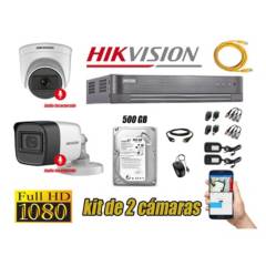 HIKVISION - Kit 2 Cámaras Seguridad Full Hd Hikvision 2 Camara Audio Incorporado Lite