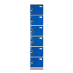 MALETEK - Locker Plástico 6 Casilleros Portacandado Azul
