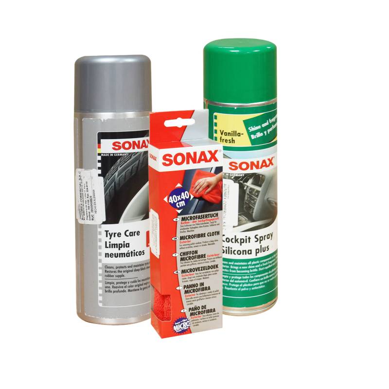 SONAX - Kit Sonax Removedor + Silicona + Paño de Microfibra