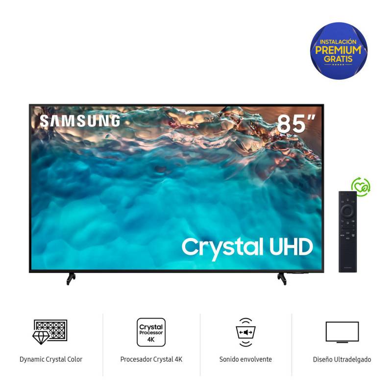 SAMSUNG - Televisor Samsung Smart TV 85" Crystal UHD 4K UN85BU8000GXPE (2023)