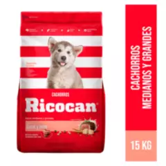 RICOCAN - Ricocan Cachorros Alimento Perros 15kg Carne y Leche