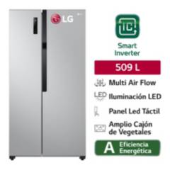 LG - Refrigeradora LS51BPP 509L Múltiple Flujo de aire Side By Side Plateada LG