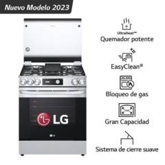 LG - Cocina a Gas LRGL5843S 5 Hornillas EasyClean Acero Inoxidable LG