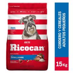 RICOCAN - Ricocan Adultos Raza Pequeña Alimento para Perros 15 kg Sabor Cordero/Cereales