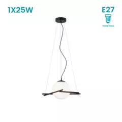 EGLO - Lámpara Colgante Salvezinas 1L E27 Eglo Negro