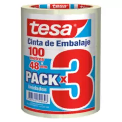 TESA - Pack x 3 Cintas de Embalaje 48 mm. x 100 m.