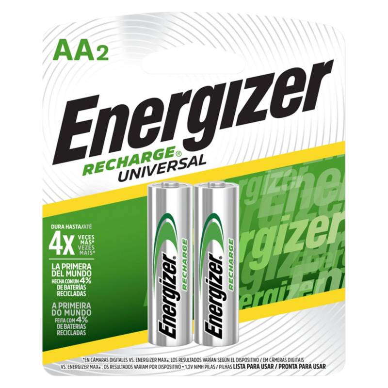 ENERGIZER - Pack de 2 Pilas Recargables Energizer AA 1.5V
