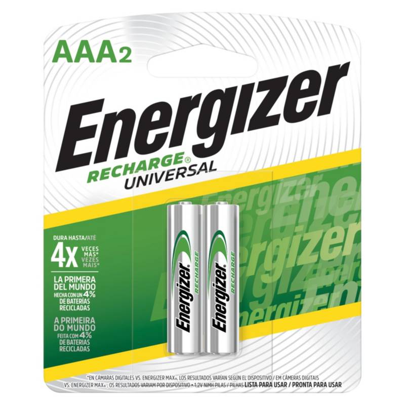 Pack de 2 Pilas Recargables Energizer AAA 1.5V