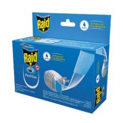 RAID - Repelente para Mosquitos Eléctrico 4 Pastillas Spray (210) Repele mosquitos