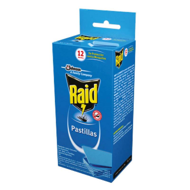 RAID - Pastilla Raid Pastilla Insectos Voladores + 12 Repuestos 13 gr