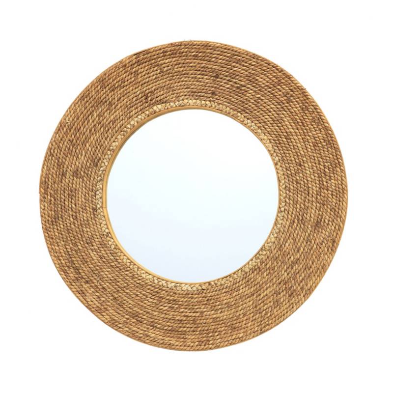 JUST HOME COLLECTION - Espejo Decorativo Redondo Bamboo Natural 68cm
