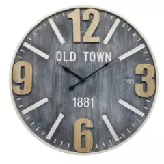 JUST HOME COLLECTION - Reloj Old Town Gris/Dorado 60cm