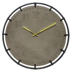 JUST HOME COLLECTION - Reloj Muro Gris/Dorado 50cm