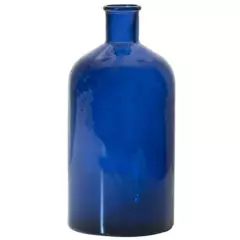 VIDRIOS SAN MIGUEL - Botella Retro Vidrio Azul 13.5x28x13.5cm