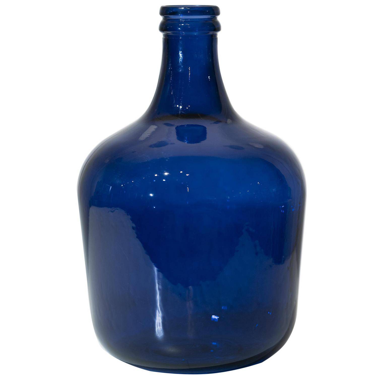 Garrafa Botella 12L Vidrio Azul 27x42x27cm