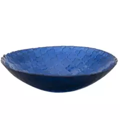 VIDRIOS SAN MIGUEL - Bowl Vidrio Azul 40x10x40cm