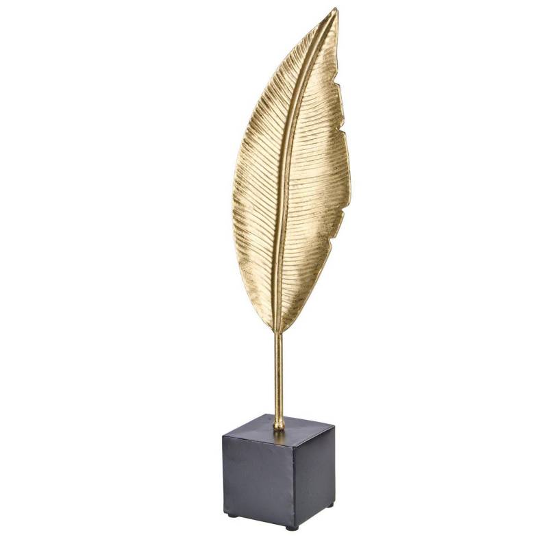 JUST HOME COLLECTION - Figura Decorativa Pluma Metal Dorado 60cm