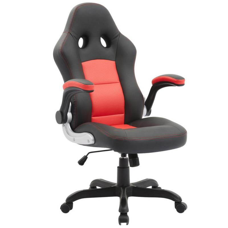 JUST HOME COLLECTION - Silla Gamer Sienna Pu Negro/Rojo