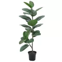 JUST HOME COLLECTION - Planta Artificial Gomero Verde 100cm