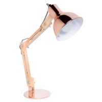 Lámpara de Escritorio Cobre/Madera E27 30W