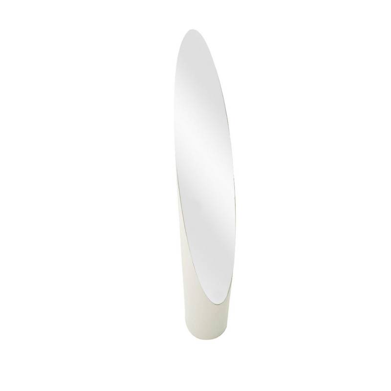 HOMY - Espejo Decorativo Ovalado Shiny Blanco 25x156cm