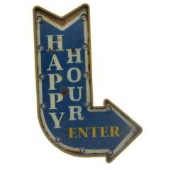HOMY - Letrero LED Flecha Happy Hour