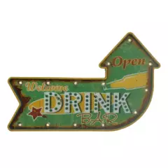 JUST HOME COLLECTION - Letrero LED Drinkbeer Verde