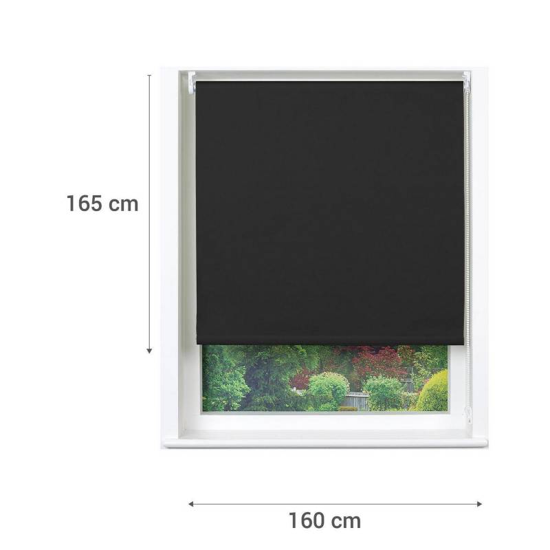 Cortina Enrollable 200 cm Ancho x 160 cm Alto - Color Antracita Gris Con  Mecanico Negro