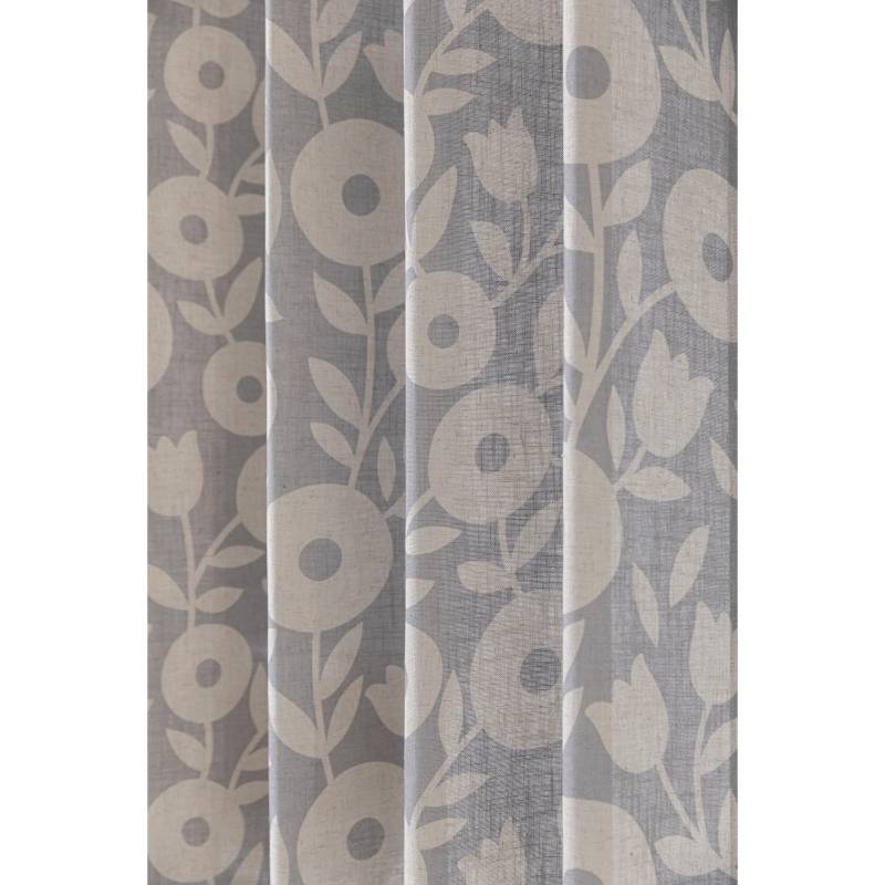 Cortina de Tela Flores 140x220cm Beige