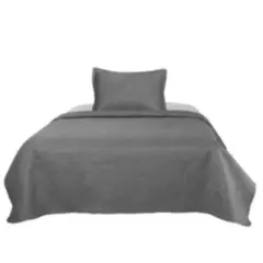 JUST HOME COLLECTION - Cubrecama 1.5 Plazas Bicolor Taupe/Gris