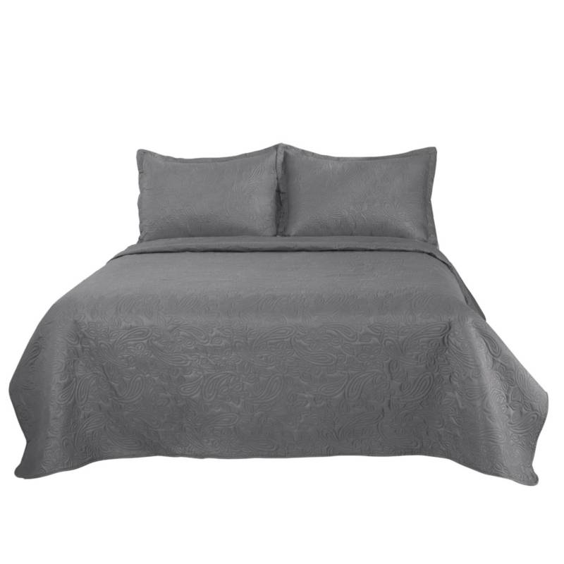 JUST HOME COLLECTION - Cubrecama 2 Plazas Bicolor Taupe/Gris