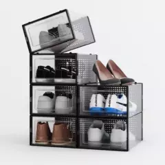JUST HOME COLLECTION - Set 6 Cajas Plásticas Apilables Organizadoras de Zapatos
