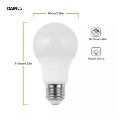 DAIRU - Pack x4 Focos LED A60 E27 7.5W Luz Fría