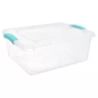 Caja organizadora de plástico con tapa Wenbox transparente 15 L