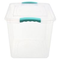 Caja organizadora de plástico con tapa Wenbox transparente 28 L
