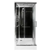 Cabina de ducha cuadrada 90 x 90 x 215 cm blanco